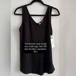 Nordstrom Rack black tank top. BNWT. Size XS, but fits like a M. Never worn.